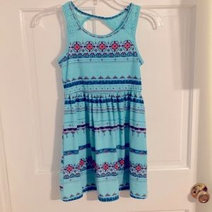 Girls turquoise/blue/pink sundress size 7/8.